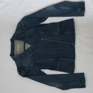 Gap Kids 1969 Girls Denim Jacket XL Asymetrical Zip